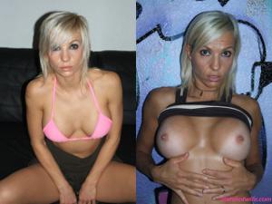 40 летняя блондинка светит голыми сисями и бритой киской во время фотосессии - фото #85