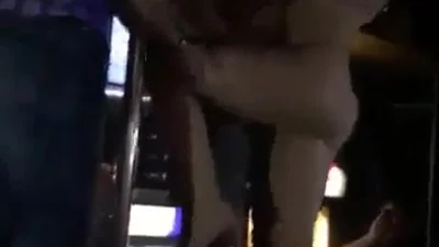 Blowjob on the bar counter in a club
